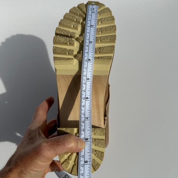 No. 6 Store Lander Lace Up Shearling Clog Boot on Mid Tread Size 38 Honey EUC - Picture 15 of 16